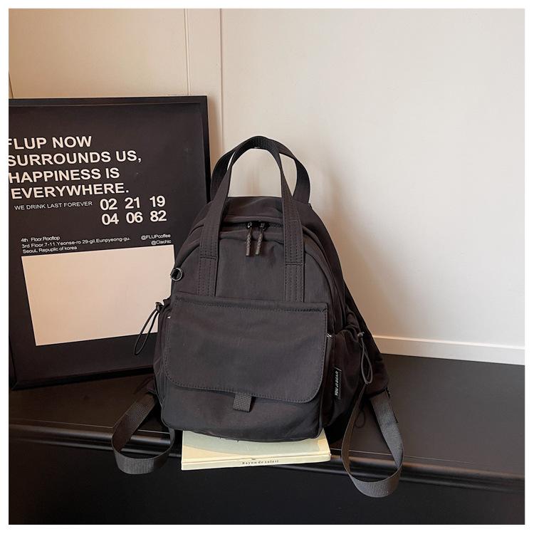 Mori solid color backpack women's 2026 new simple and fashionable student small backpack versatile casual and lightweight mommy bag
