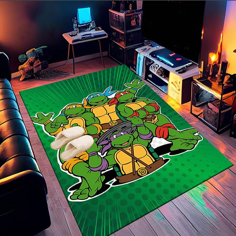 Turtles Team Adventure Area Rug Suitable for Indoor And Outdoor,Carpets for Kitchens, Homes, Offices, Living Rooms,Home Decor,Christmas Gift