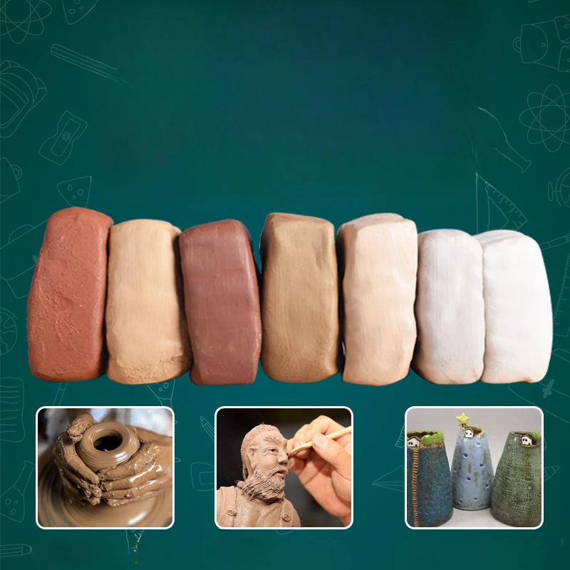 500g Pottery Ceramic Clay DIY Manual Sculpture Clay Pottery Baking Free High White Clay 1100~1300℃