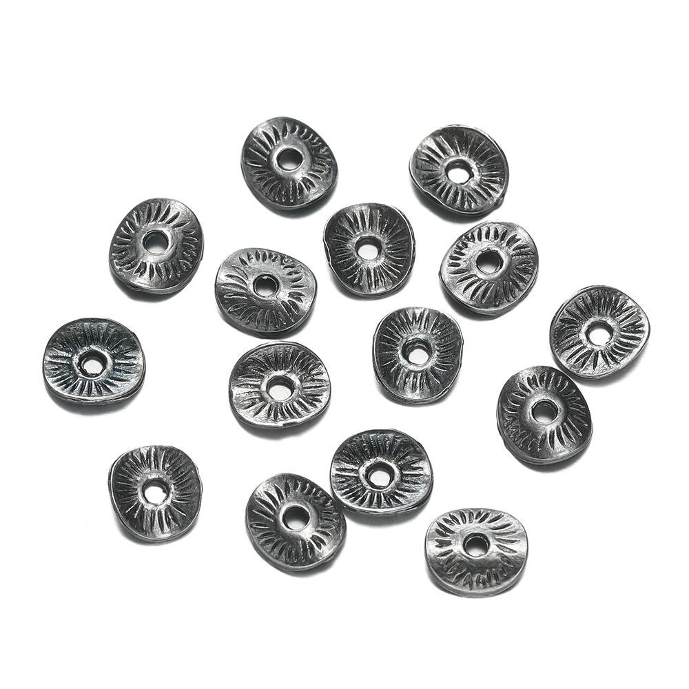 50/100pcs Alloy Antique Bronze Round Spacer Beads Charms For Diy Beaded Bracelets Necklace Jewelry Handmade Making Accessories