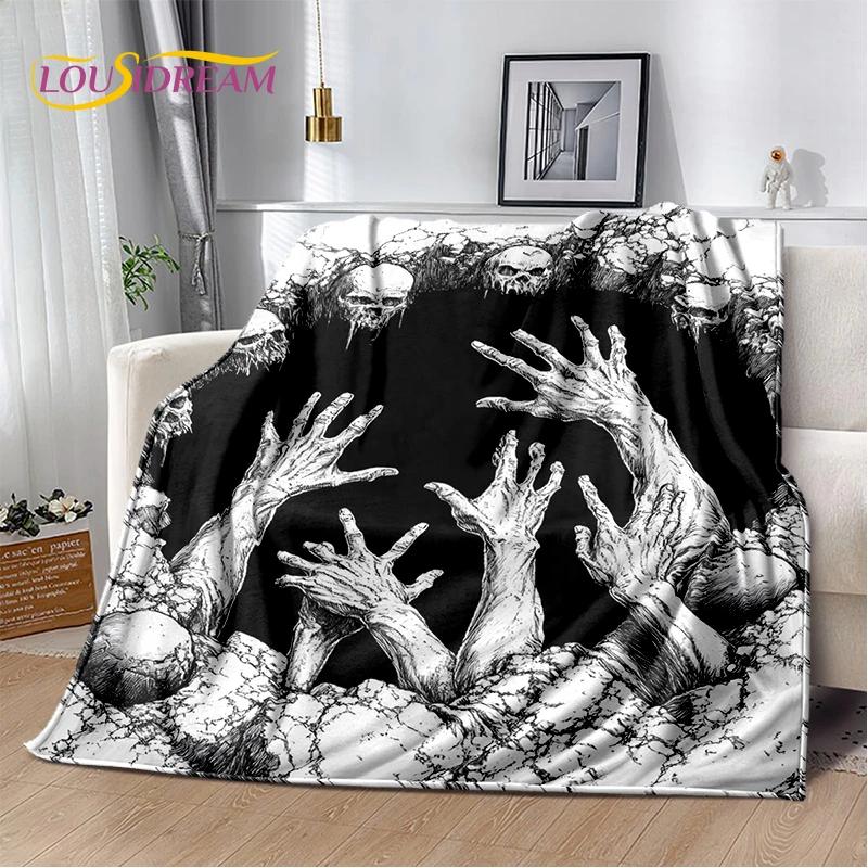 2025 New Gothic Horror Character Skull Ghost Spirit Soft Blanket,Soft Throw Blanket for Home Bedroom Bed Sofa Picnic Travel Gift