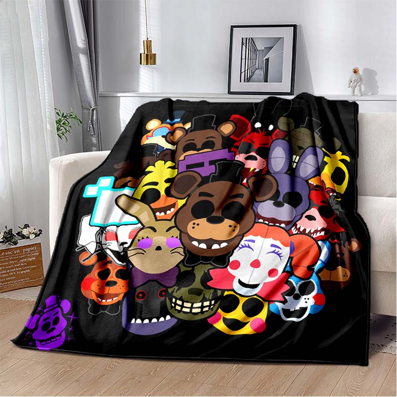 New *Five Nights at Freddy's* blanket featuring 3D prints of game characters; soft, horror-game-themed design.02