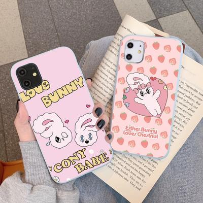 Esther Cute Bunny Phone Case For IPhone 14 11 12 13 Mini Pro Xs Max 8 7 6 6S Plus X XR Solid Candy Color Case