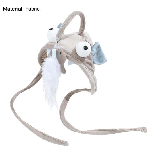 Шапка-дразнилка для кошек, интерактивная тренировочная шапка-дразнилка для снятия стресса, плюшевая шапка с перьями для кошек