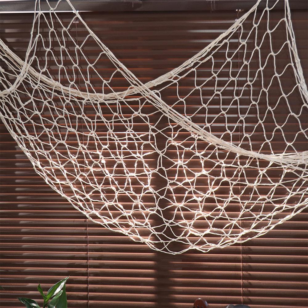1x2M Sea Themed Fishnet Decor Cotton Rope Fish Net Party Decoration Beach Party