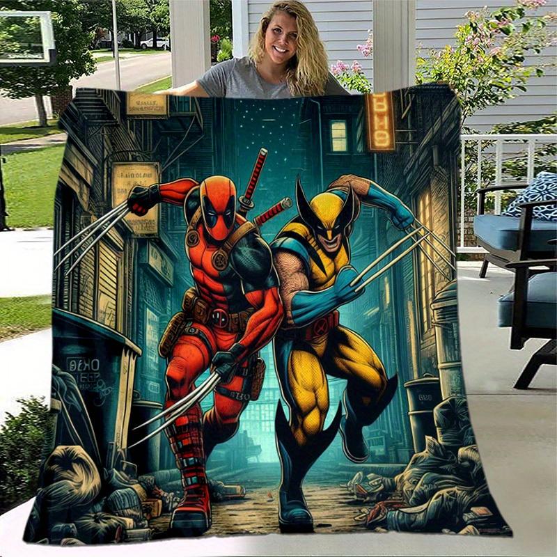 1pc. Deadpool vs Wolverine Superhero Blanket - Home Office Outdoor Gift for All Seasonsz0417218