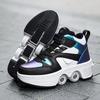 Роликовые коньки 6-15 лет Четырехколесные Деформация Можно ходить Можно кататься на коньках Коньки для девочек Обувь для беглецов