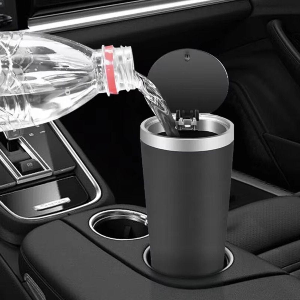 Dustbin Car Garbage Bin Click Open Cover Desktop Trash Can Container Car Trash Can Home