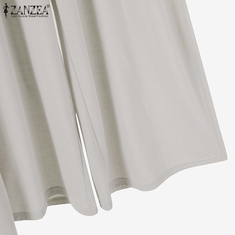 ZANZEA Женский летний костюм, комплект из брюк, майки и кардигана, повседневная одежда