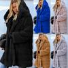 Женская модная утепленная длинная парка с большим капюшоном из искусственного меха, зимняя теплая куртка-бушлат