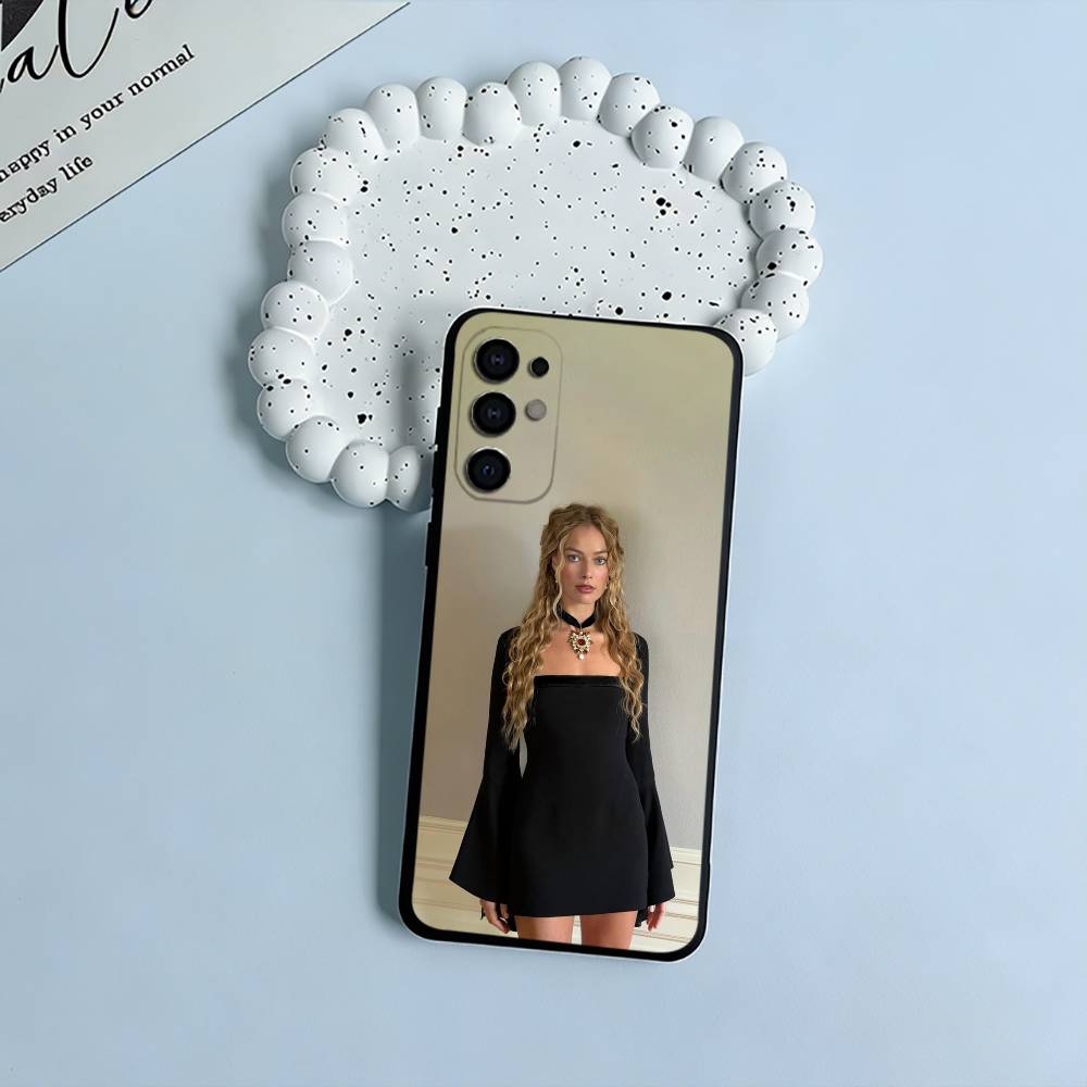 Чехол для телефона M-R-Margot-Robbie для Samsung S25, S24, S21, S22, S23, S30, Ultra, S20, Plus, Fe, Lite, Черный Мягкий Силикон