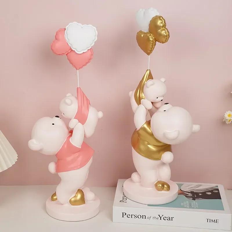 LMHBJY Креативные и жестокие украшения для прихожей в виде медведя, современные мультяшные, для гостиной, дома, для рабочего стола, медведь для родителей и детей, смола, ручная работа