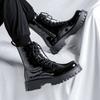 Men Luxury Fashion Patent Leather Boots Black Tide Platform Shoes Party Nightclub High Top Motorcycle Boot Cool Knight Botas Man