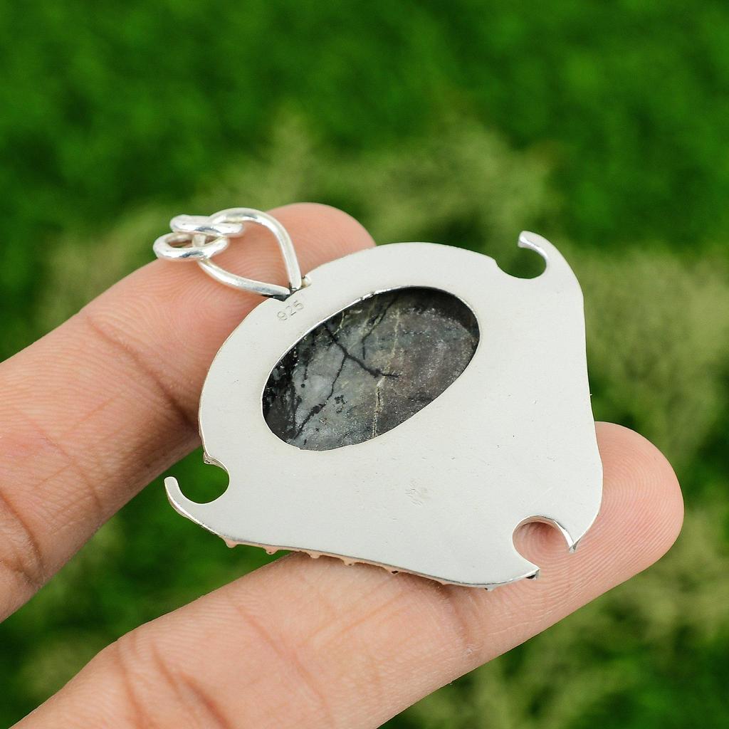 Daughters Day Deal Natural Picasso Jasper Wife Pendant Jewelry Sterling Silver