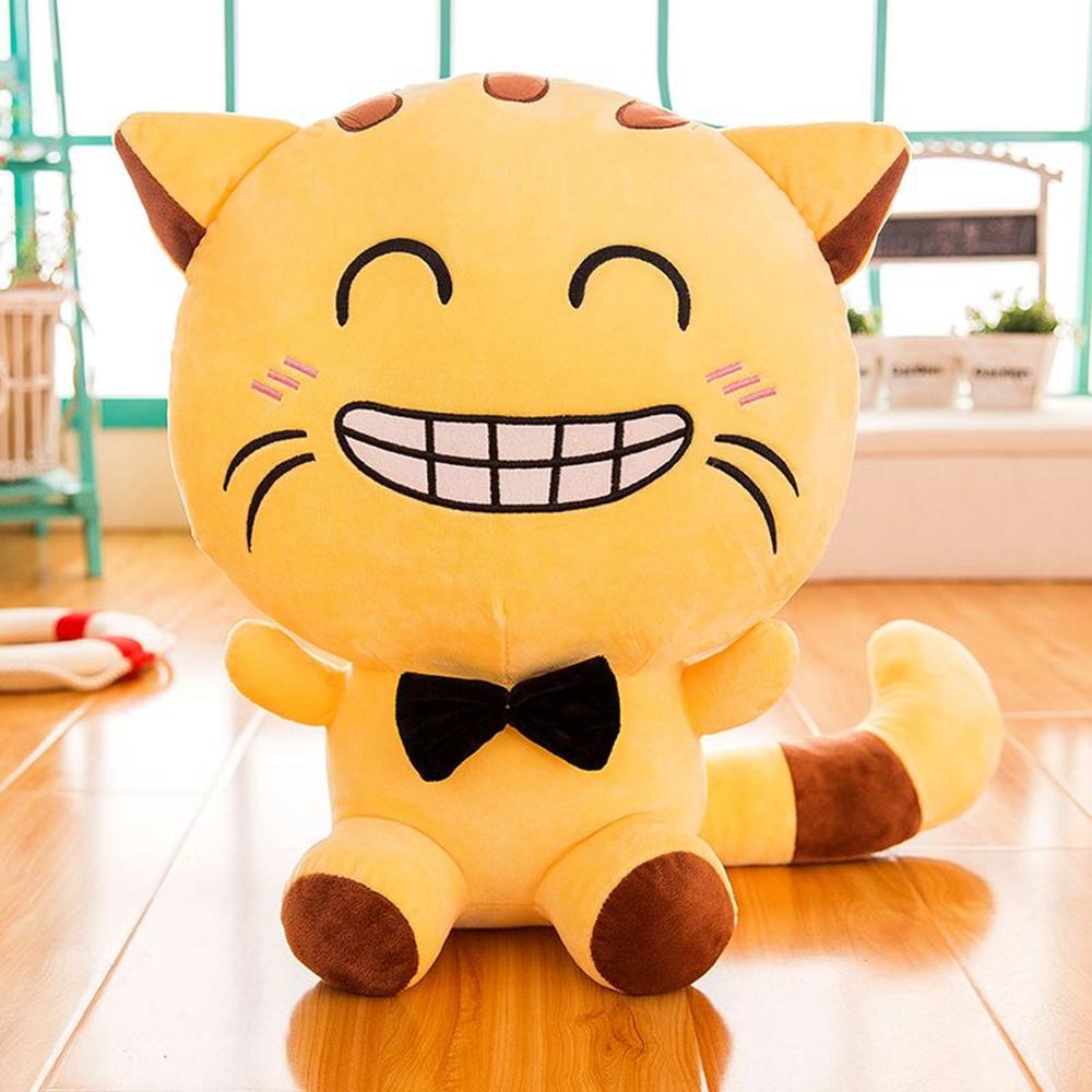 22CM Big Face Cat Plush Toy Cute White And Yellow Eyes Love Smiling Soft Cat Doll Children's Birthday Christmas Gift