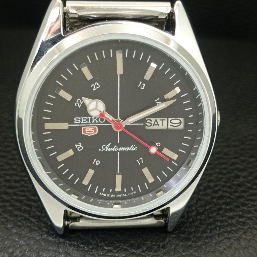 ВИНТАЖНЫЕ ОТРЕМОНТИРОВАННЫЕ МУЖСКИЕ ЧЕРНЫЕ ЧАСЫ SEIKO 5 АВТОМАТИЧЕСКИЕ 6309A ЯПОНИЯ a442779-1