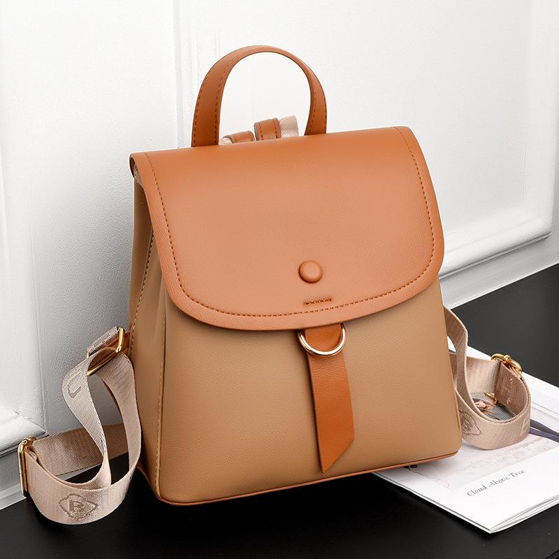 Backpack for Ladies New Simple Contrasting Texture Outdoor Fashionable Small Backpack for Women
