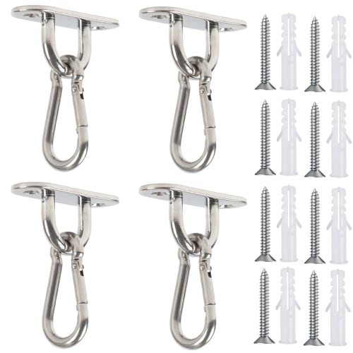 Ceiling Hook Fixing Bracket, Eye Plate, U-Shaped Bracket, Stainless Steel Hook, Strong, Corrosion-Resistant, Durable Fastener, Screw, Silver