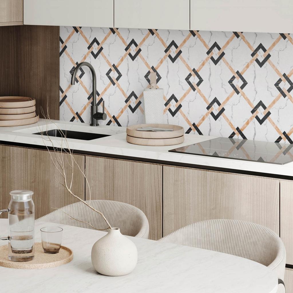 Self-Adhesive Vinyl Home Decorative Element 100x50 cm Geometric Marble Patterns