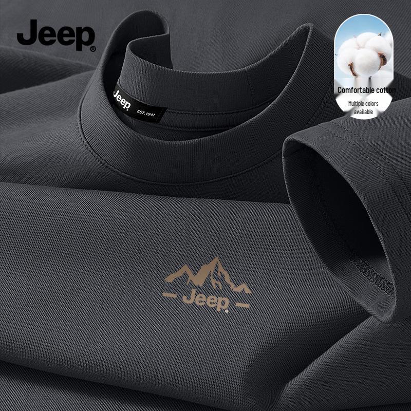 Jeep Мужская хлопковая футболка с длинным рукавом и графическим принтом, плотный хлопок