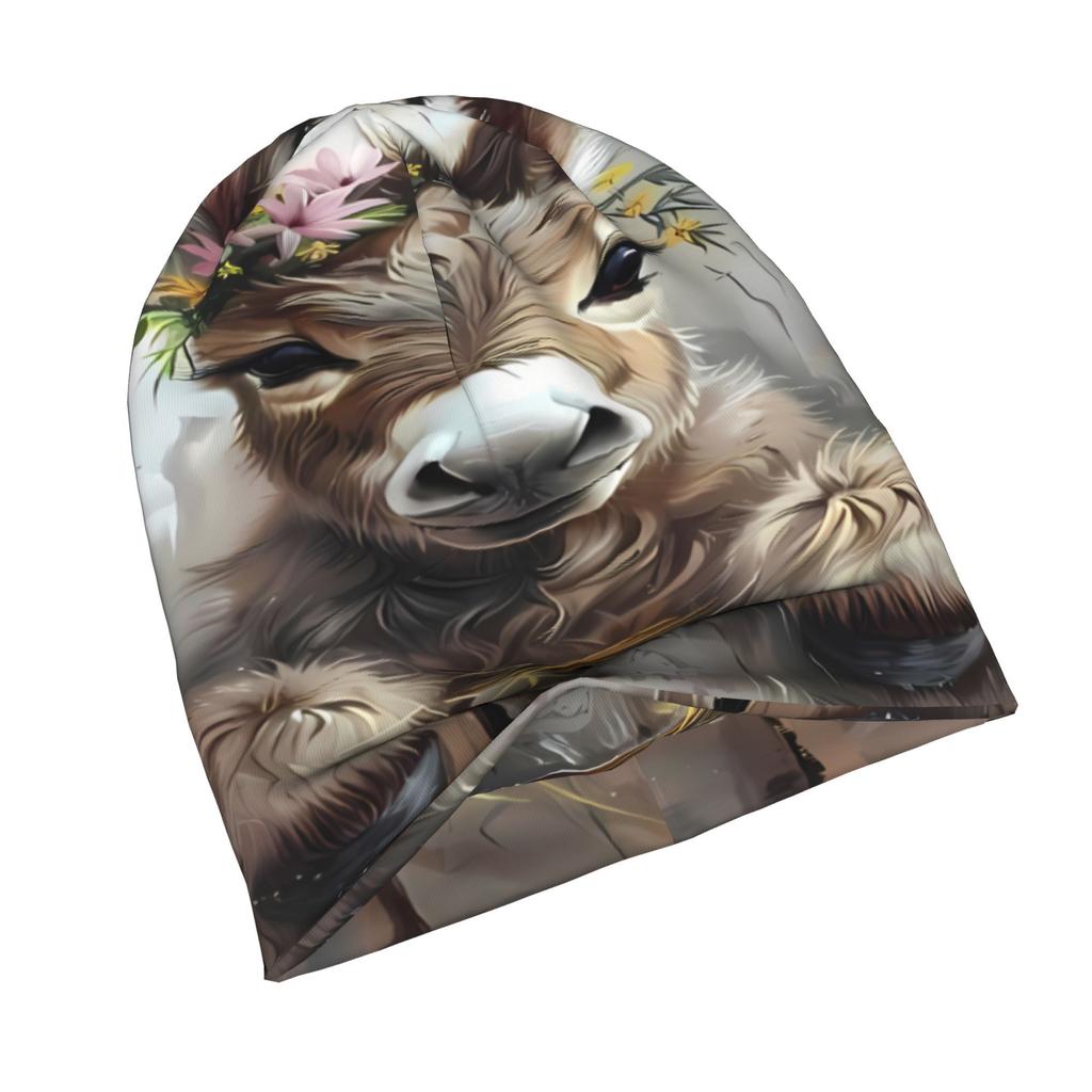 2D Flat Printing Rural Animals Classic Knit Hat for Adults Available in Versatile Tones Ideal for Subtle Styling During Cool Days or Relaxed Seasons,