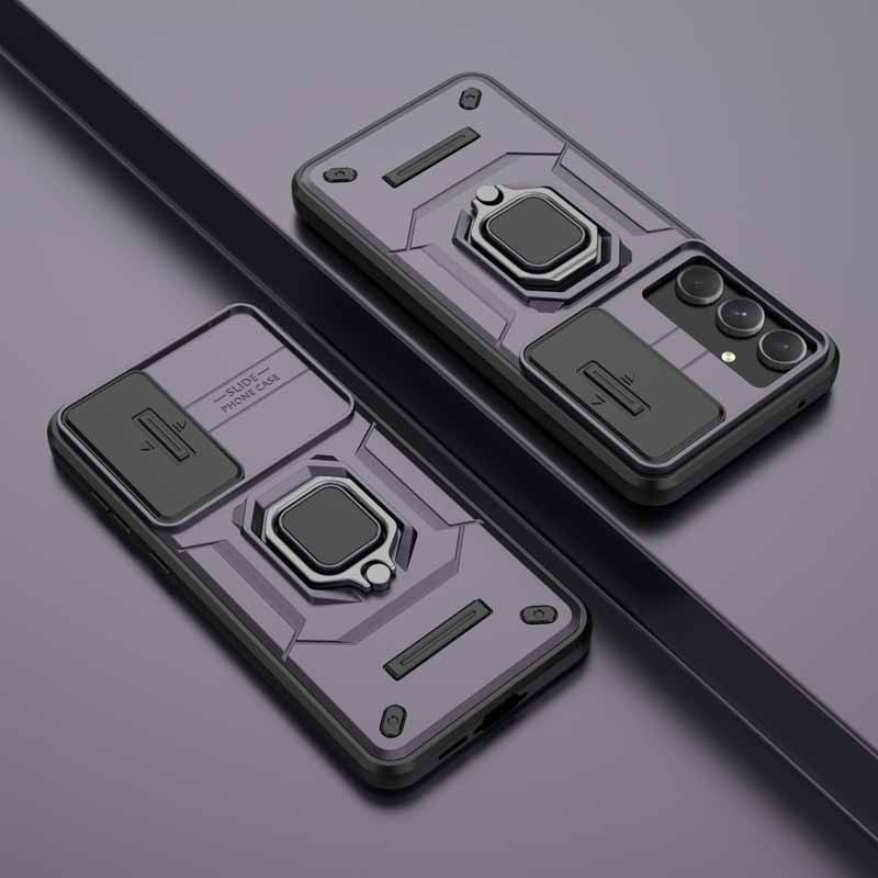 Для чехла Coque Samsung A55 Противоударный Бронированный Чехол-слайдер для защиты объектива Держатель Чехол для телефона для Galaxy A15 A25 A35 A55 A 55 M15 M35 M55 5G