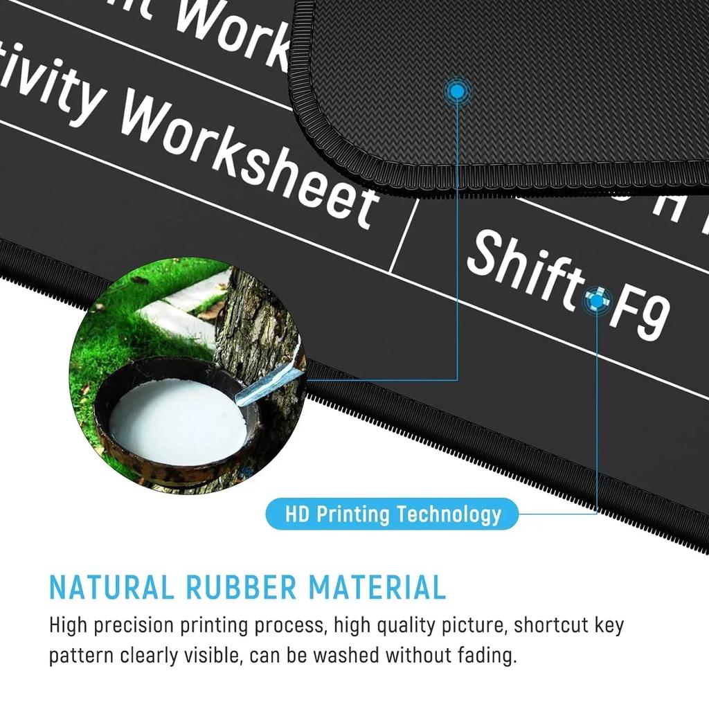 Многоязычный Office Shortcuts Mouse Pad Large Extended Excel Powerpoint Word Software Gaming Desk Keyboard Mousepad