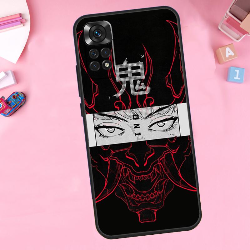 Japanese Hannya Oni Mask For Xiaomi Redmi Note 14 13 10 11 12 15 Pro Plus Phone Case For Redmi 15C 13C 12C 10C 14C 15