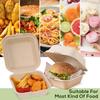 Disposable Clamshell To Go Boxes,Compostable Biodegradable Clamshells Takeout Containers with Lids,Microwavable Container