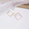 Серьги из серебра 925 пробы с геометрической квадратной формой — европейский и американский тренд, холодный стиль, преувеличенный дизайн