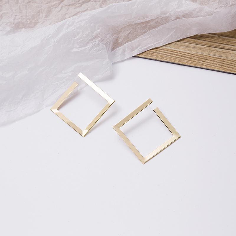 Серьги из серебра 925 пробы с геометрической квадратной формой — европейский и американский тренд, холодный стиль, преувеличенный дизайн