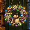 Festive Mantelpiece Ornament DIY Acrylic Christmas Faux Pearl Art Hanging Kit, Lighted Wreath 3D Beaded Craft Artisan Gift for Crafters Kit