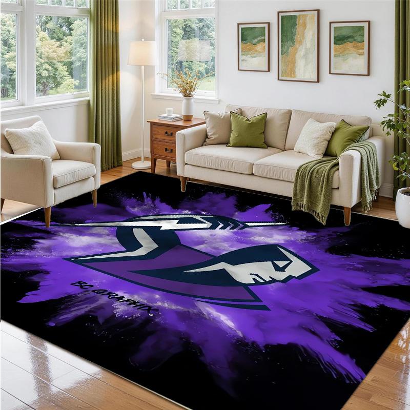 Melbourne Storm Design Crystal Velvet Rug Soft Decorative Mat for Bedroom Entrance