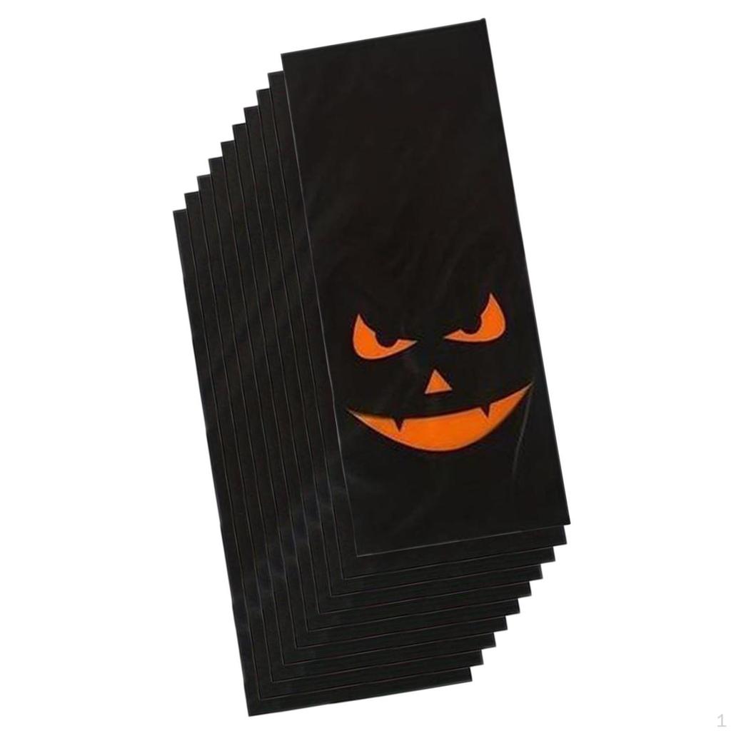 10 Pieces Halloween Favor Bags,Halloween Candy Bags,Flat Bags,Creative,Halloween Treat Bags for