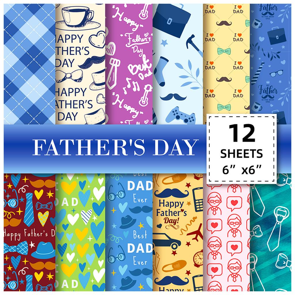12 Father'S Day Personalized Diy Cut Handmade Album Scrapbook Gift Outsourcing Pattern Cardboard Material Paper