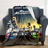 Name Custom Fast Furious Print Flannel Blanket High Quality Warm Comfortable Cover for All Seasons Perfect for Gifts Home Decor
