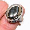 Натуральный Пирит Агат Драгоценный камень 925 Стерлинговое серебро Ювелирное кольцо Размер 8.5 AR-16495