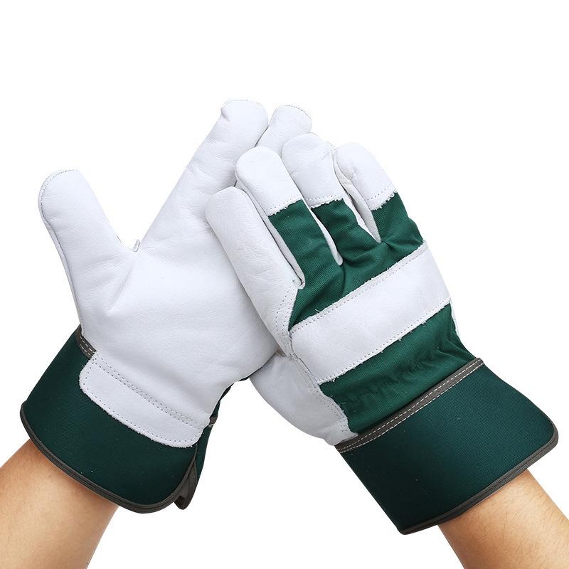 Labor Protection Gardening Short Welding Cowhide Labor Protection Gloves Velvet Lining Wear-resistant Welding Welder Gloves