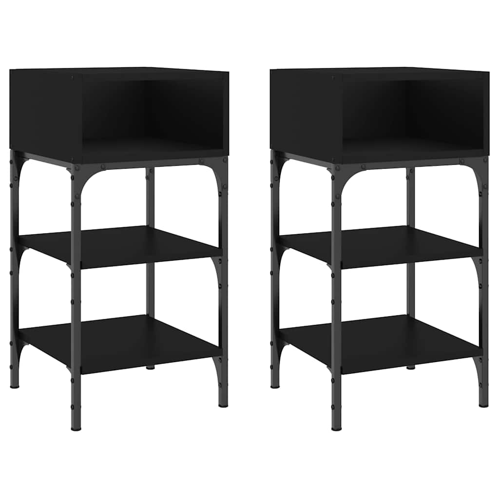Nightstands (2 pcs) Black 35 x 34.5 x 70 cm Particleboard