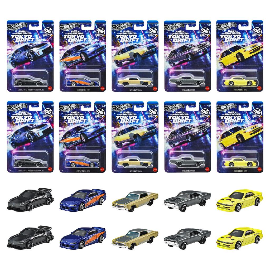 Hot Wheels Форсаж Ассортимент Машинок Tokyo Drift Возраст & - Игрушки, Коробка на 10 Машинок, 3+, Многоцелевой, HNR88-986M