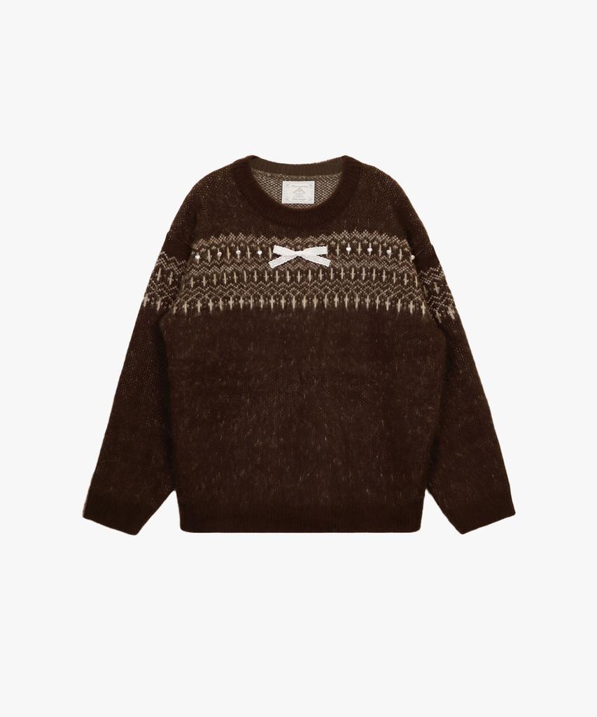PINK PINEAPPLE Snowy Soft Lovely Sweater_Brown