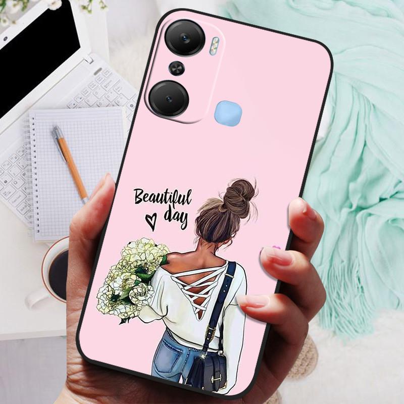 Для чехла Infinix Hot 12 Pro Черная крышка Лев Волк Силиконовые Мягкие Задние Чехлы Для Infinix Hot 12i Hot12 Pro / Hot 20 5G Чехол-накладка