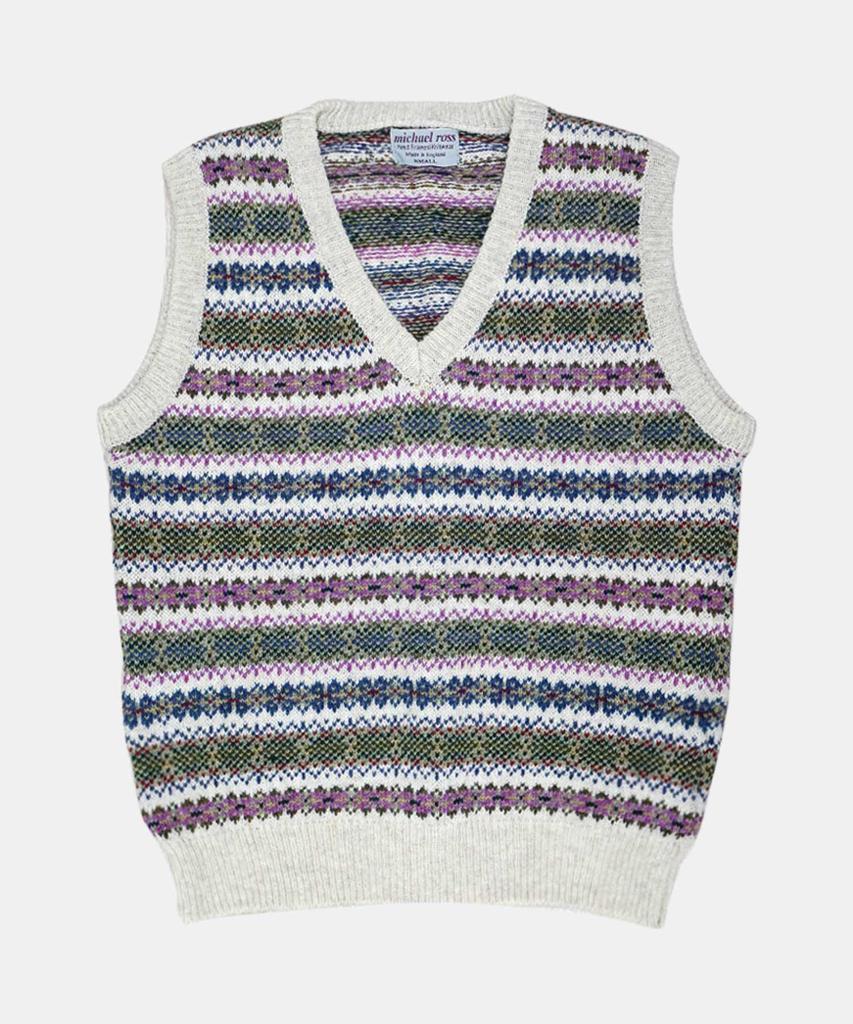 Michaleross Harvest Fair Isle Vest - Sand