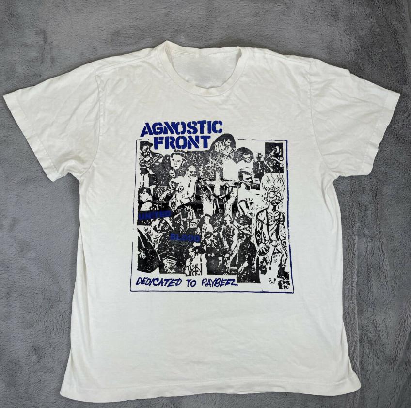 DEDICATED TO RAYBEEZ UNITED BLOOD Agnostic Front T-Shirt Full-Size UU1516