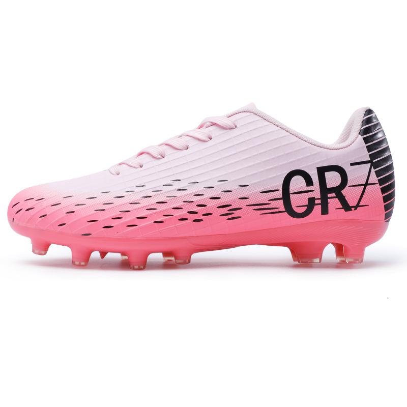 Cr7 Low-Top Football Shoes Tf Broken Nails Artificial Turf Ag Nails Leather Feet Boys And Girls Students Training Shoes