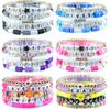 Multi-layer Color Soft Pottery Bracelet Elastic Color Letter Beaded Bracelet Set