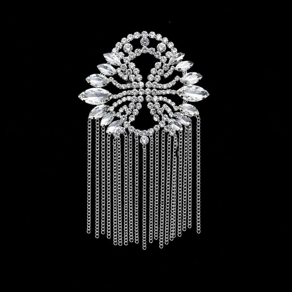 Fringe Shoulder Epaulets Sparkly AB Crystal Shoulder Ornament Rhinestone Epaulets  Fashion Shoot