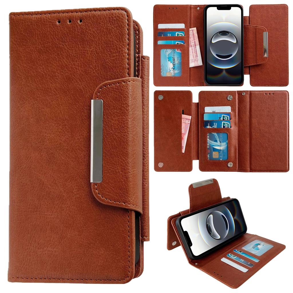 Чехол для iPhone 16e Съемный 2-в-1 Магнитная застежка Кожаный кошелек Чехол для телефона