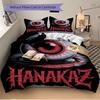 3 шт. Набор постельного белья с дизайном глаз из аниме Hanakaz - Включает один пододеяльник и две наволочки (Нет ядра) - Идеально для декора спальни и гостевой комнаты