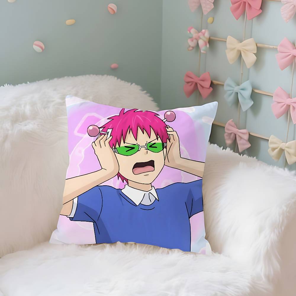Милые чехлы на подушки с принтом Saiki K, чехол на подушку, подходит для дивана, спальни, автомобиля